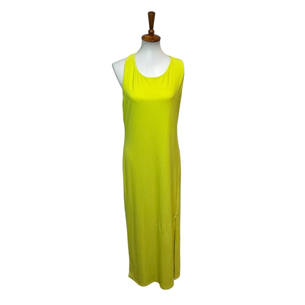 Slate & Willow Open Back Maxi Dress Lime Green Size Large